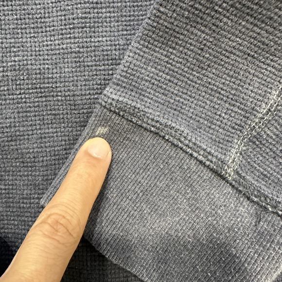 Eddie Bauer Mens Navy Blue Waffle Knit Thermal Long Sleeve Crewneck M - Picture 9 of 13